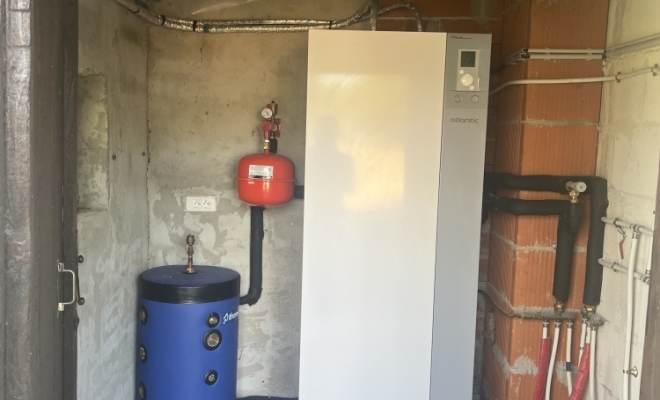 Pose et installation d'une pompe à chalaur air eau à Beaumont de Lomagne., Castelsarrasin, GM Elec